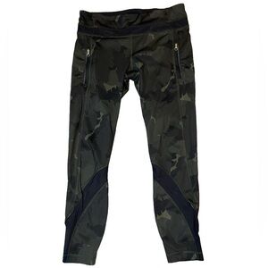 Lululemon Inspire Tight II Full On Luxtreme Green Black Camo Leggings 10